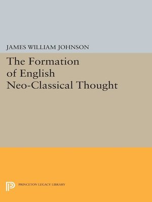 cover image of Formation of English Neo-Classical Thought